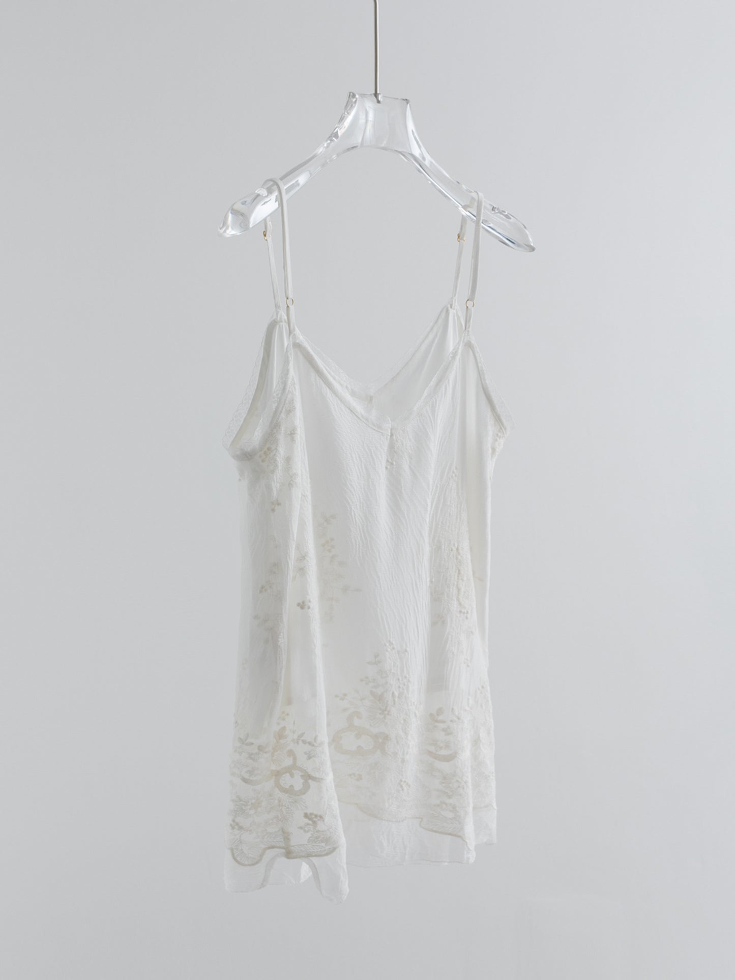 100% Mulberry Silk Lace Cami Top V004