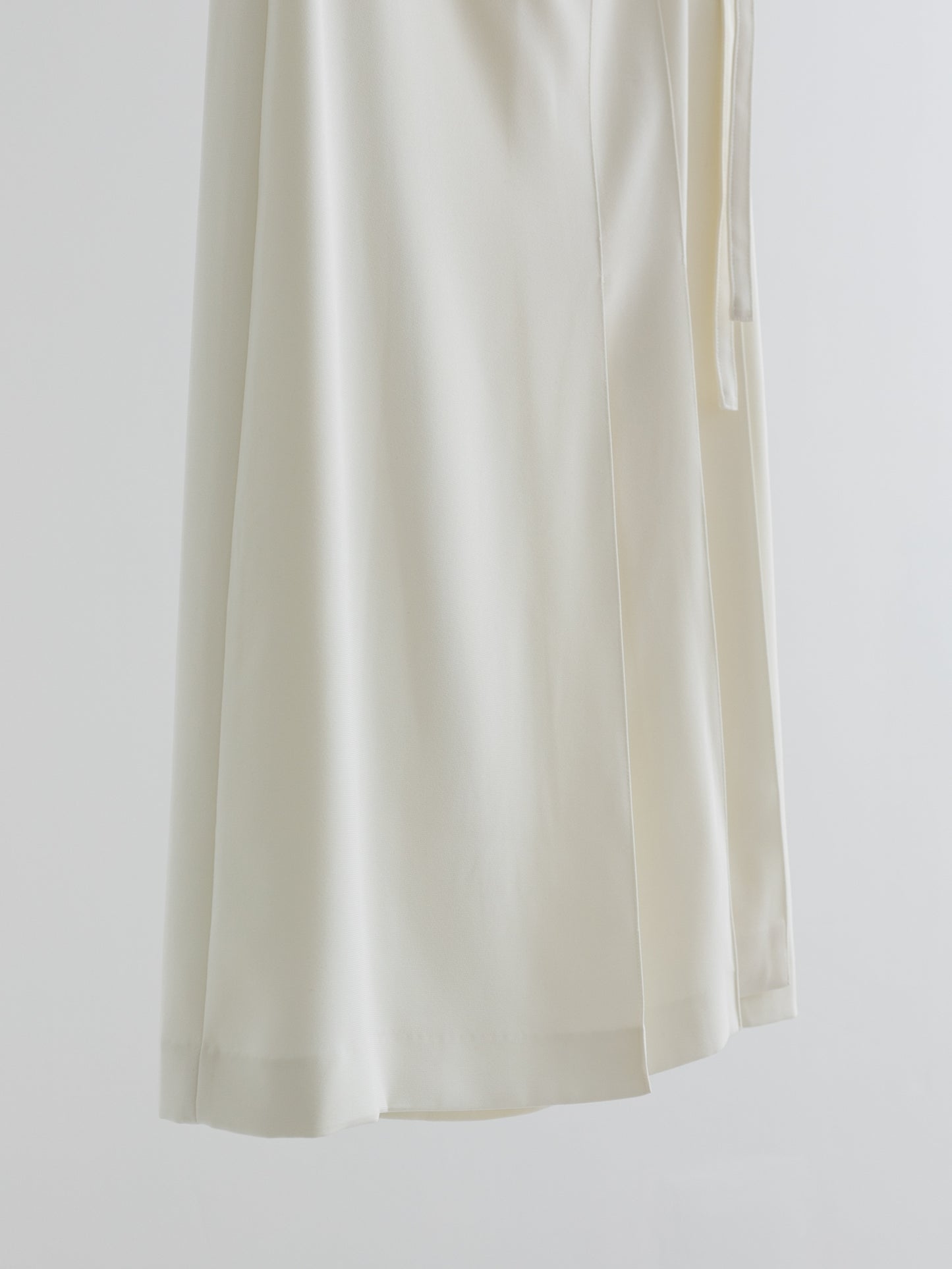 Triacetate Blend Tie-Waist Wrap Skirt V012