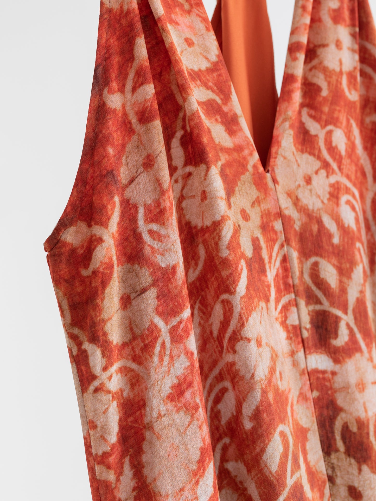 Silk Floral Halter Maxi Dress V009