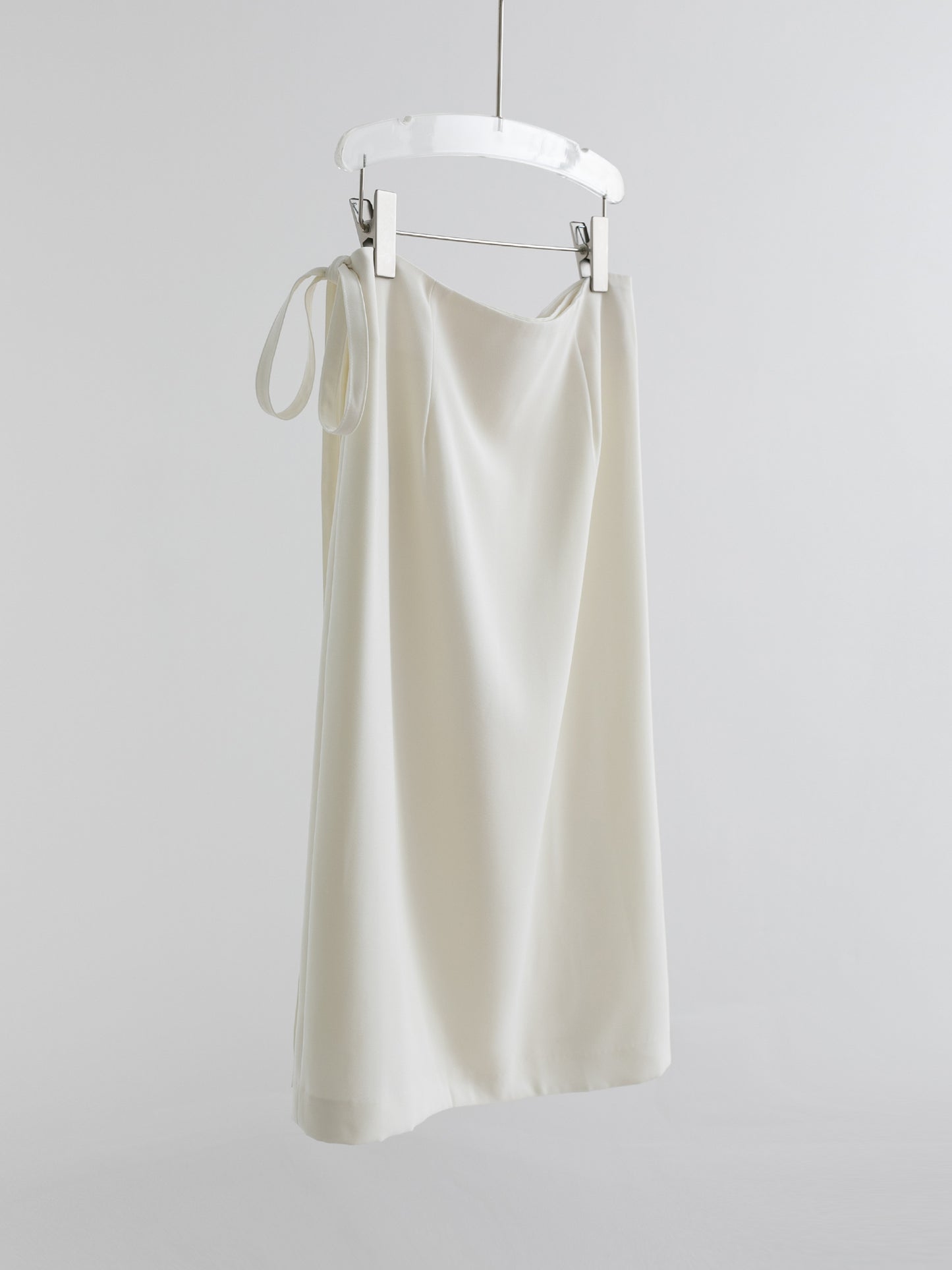 Triacetate Blend Tie-Waist Wrap Skirt V012