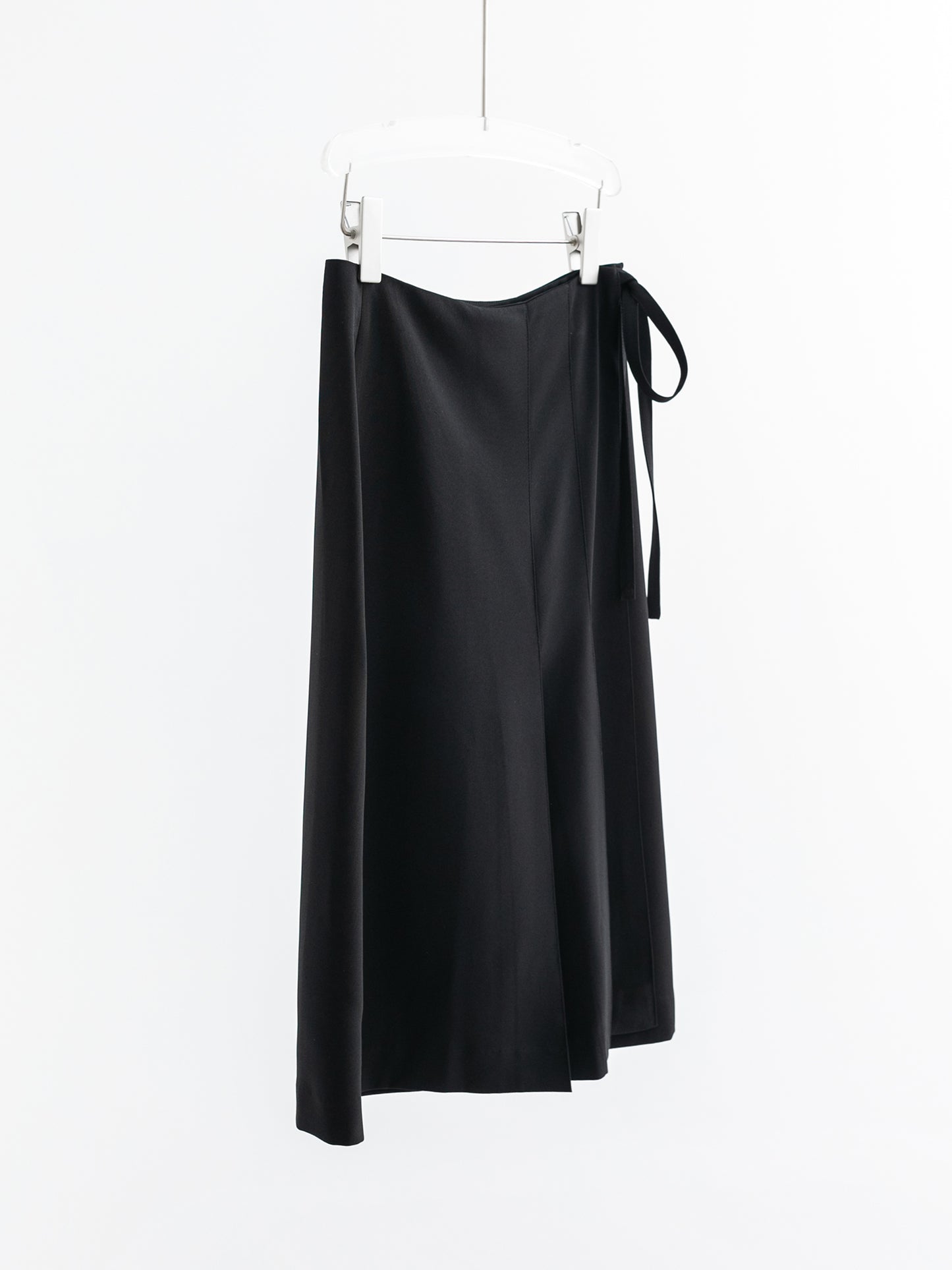 Triacetate Blend Tie-Waist Wrap Skirt V012