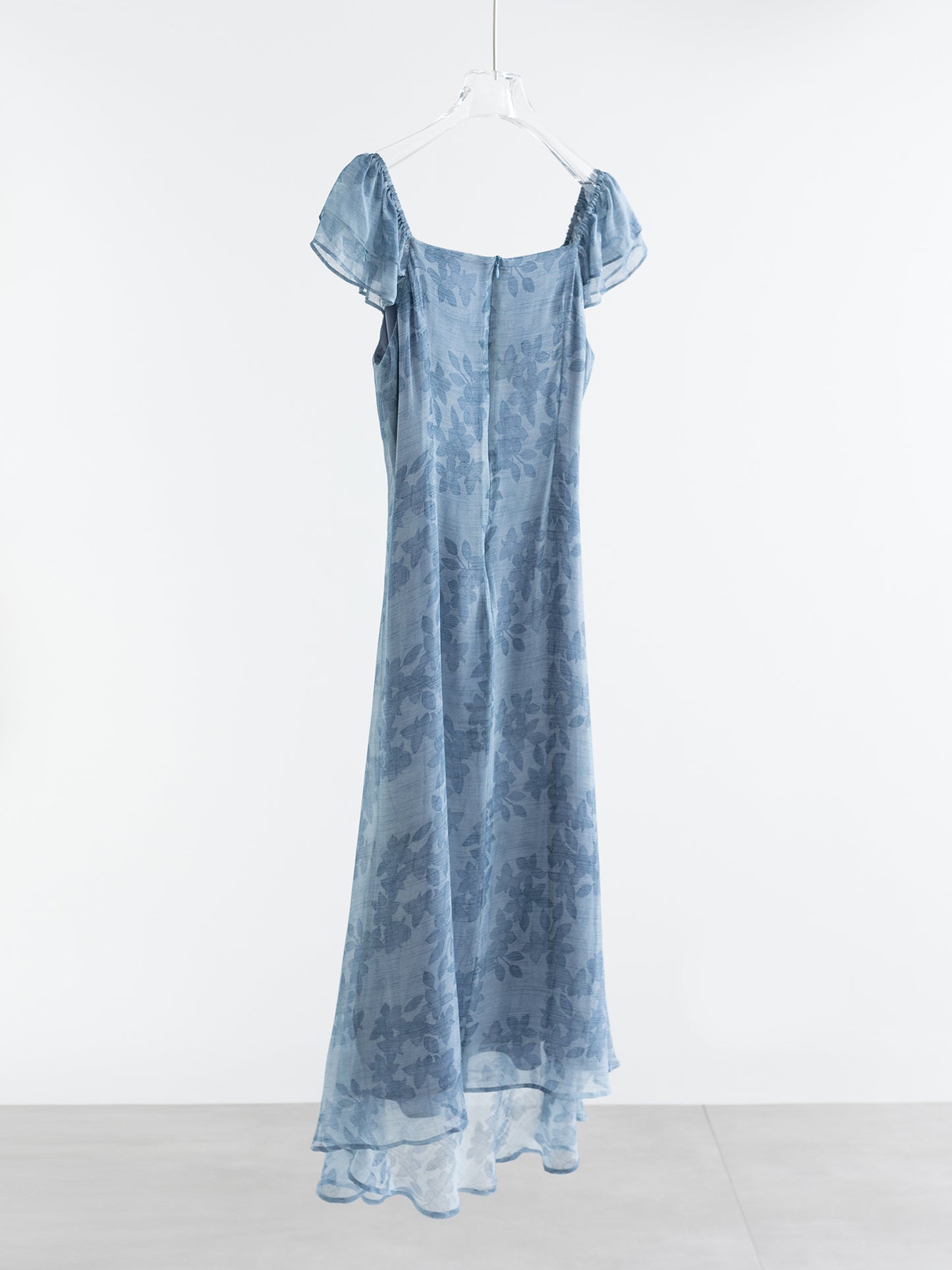 Silk Bias-Cut Floral Maxi Dress V008