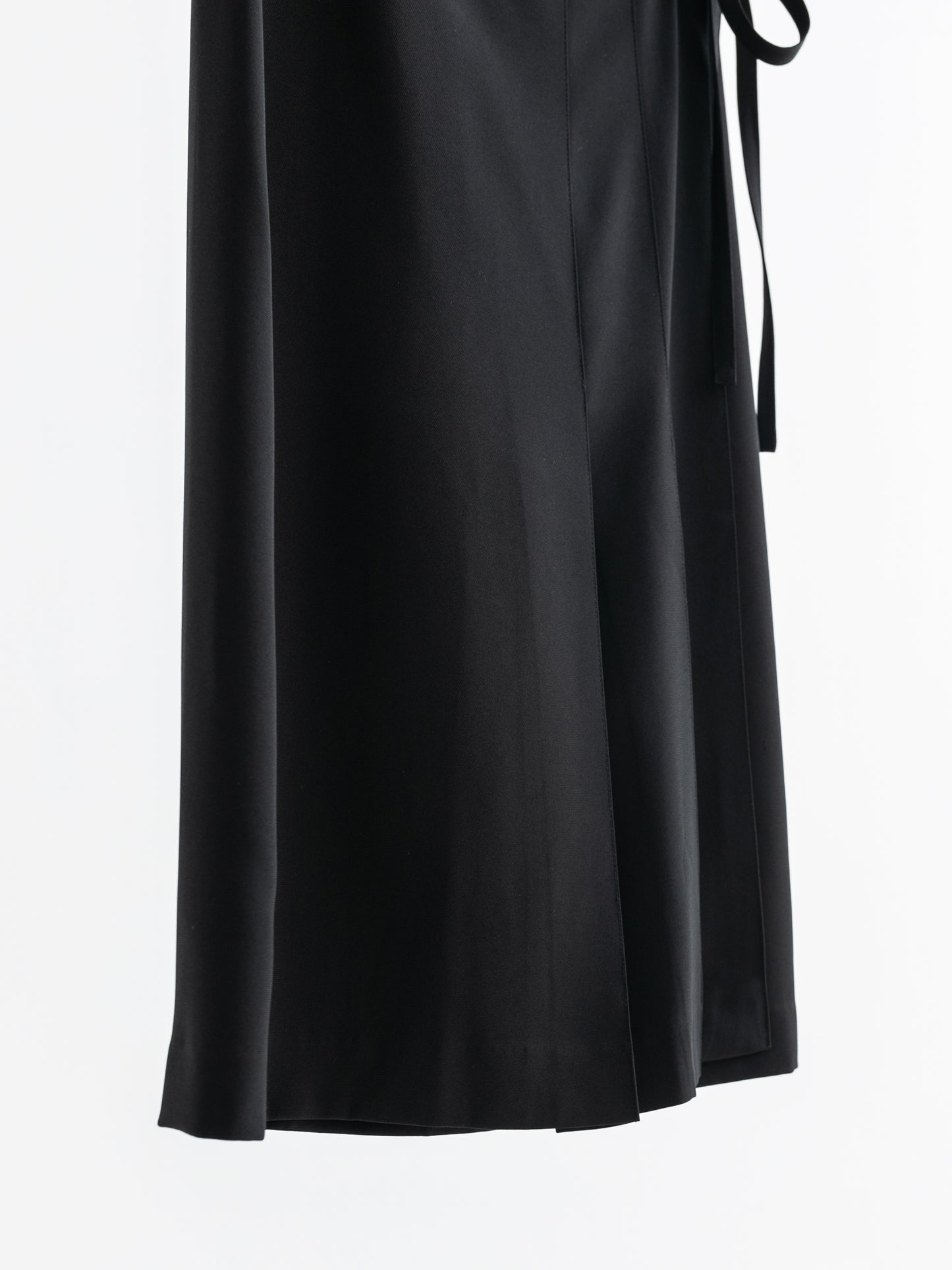 Triacetate Blend Tie-Waist Wrap Skirt V012