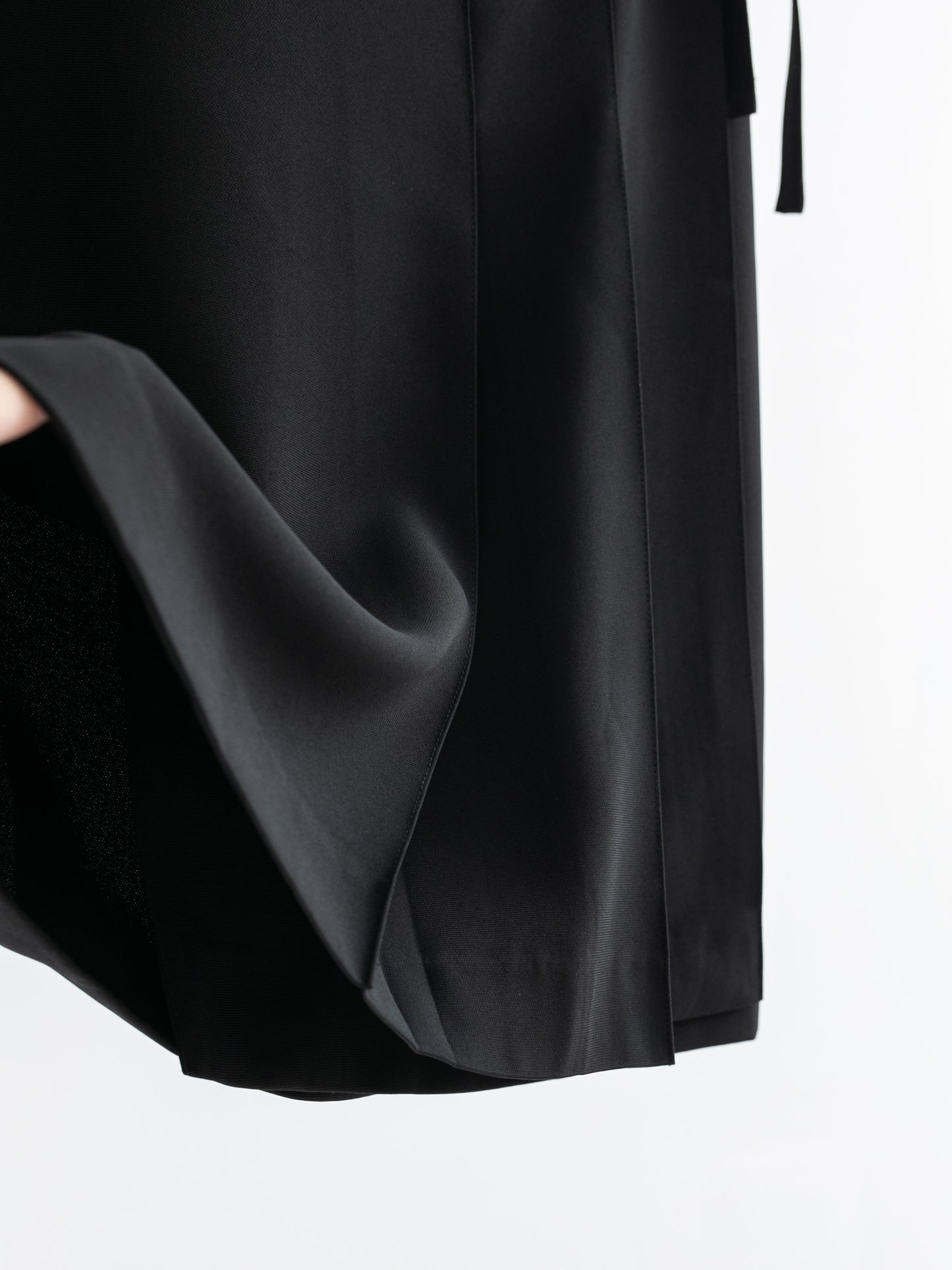Triacetate Blend Tie-Waist Wrap Skirt V012